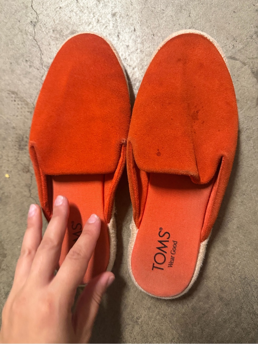 Toms Red Suede Slip-On Mule Slides